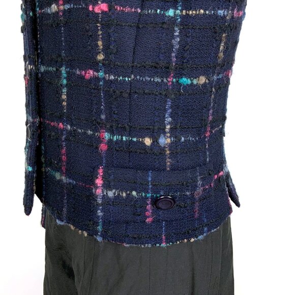 Vintage Herbert Grossman Rare Multi Color Rainbow Wool Tweed Blazer Sz 8-6 - Picture 11 of 16